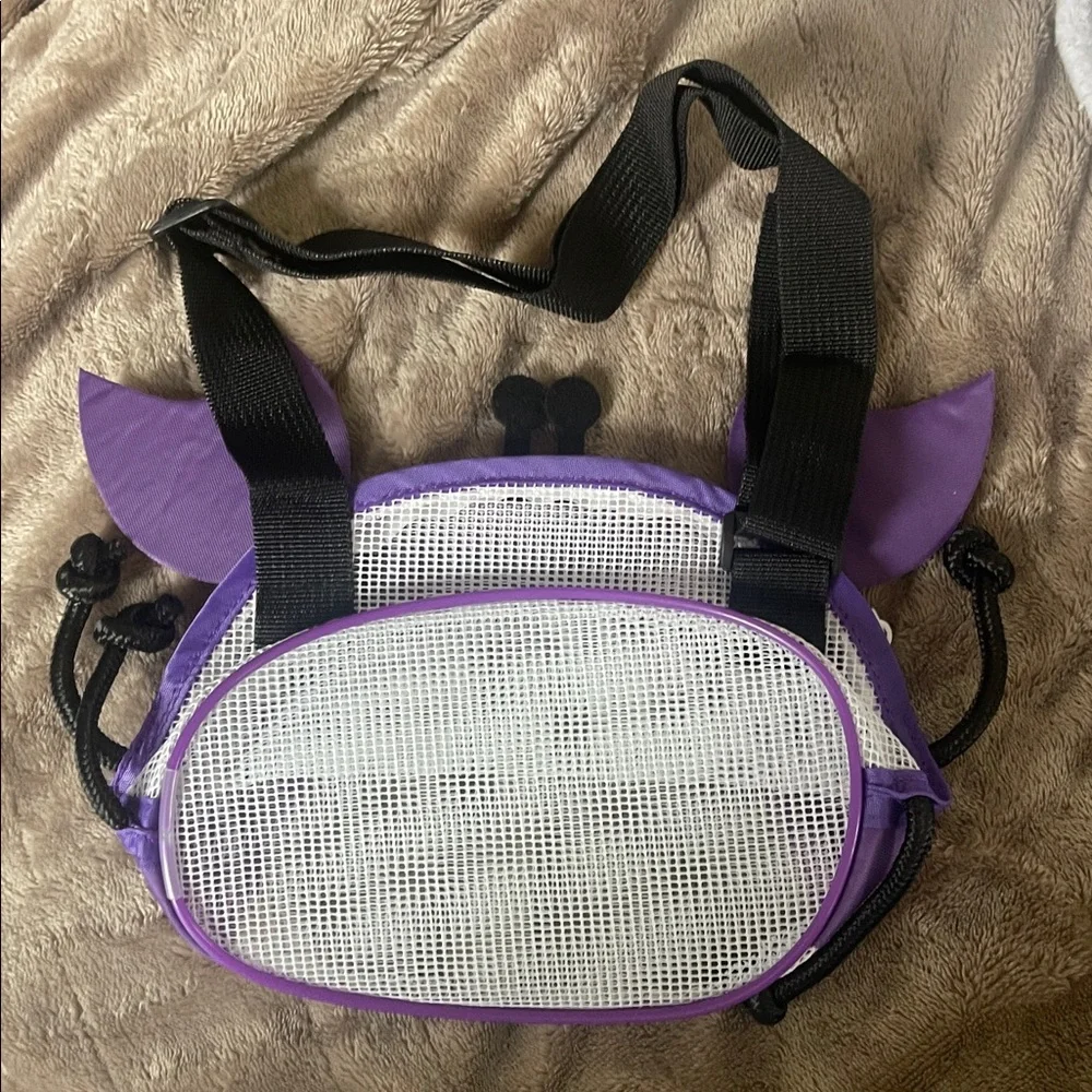 Purple Mesh Beach Bag Shell Collection Bag Zipper Crab Beach Play Storage Bag
